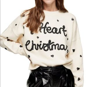 Topshop I Heart Christmas Sweater Size 